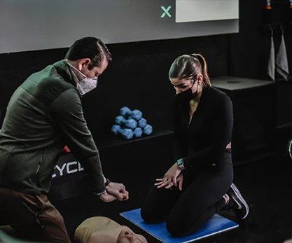 Coaches learning CPR